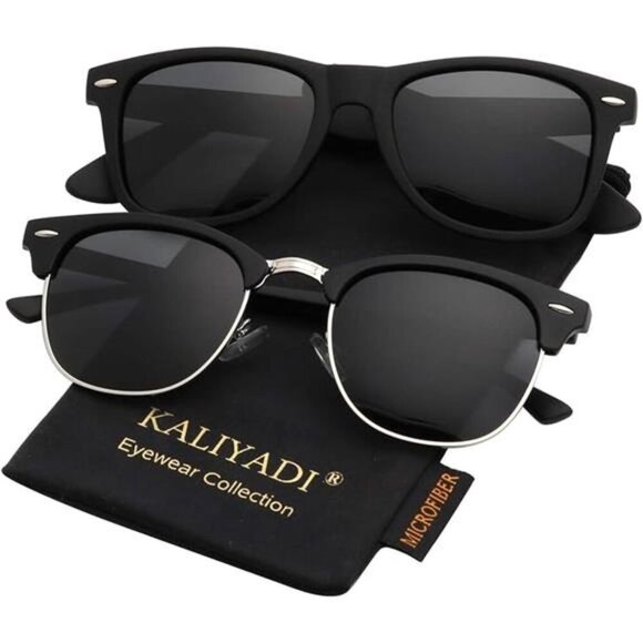 Kaliyadi Polarized Sunglasses Men Women Semi Rimless UV Protection Driving - Picture 7 of 7